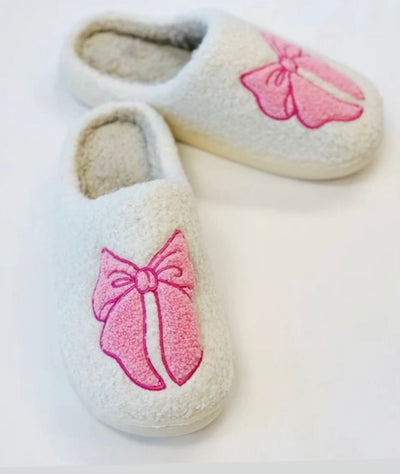 Christa Bow Slippers- Sherpa