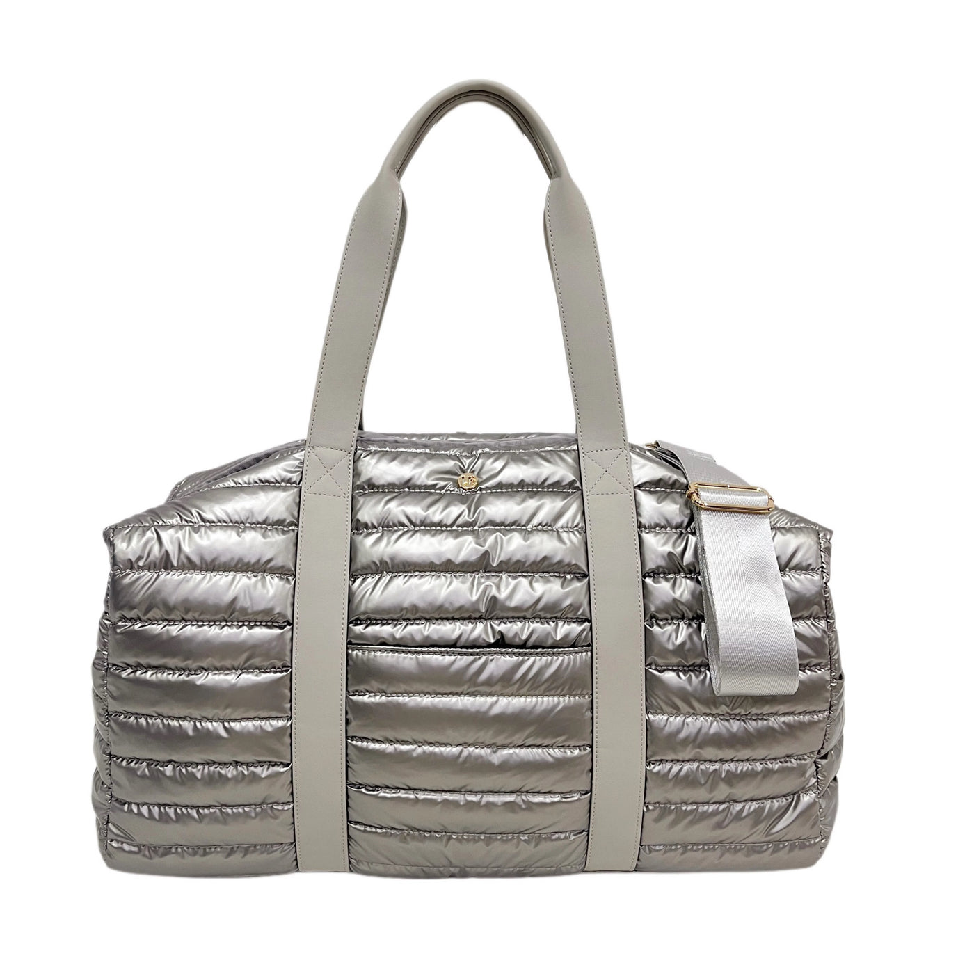 Cassie Weekender Puffer Duffle Bag Pebble Gray