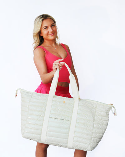 Cassie Weekender Duffel Bag (Eggshell)
