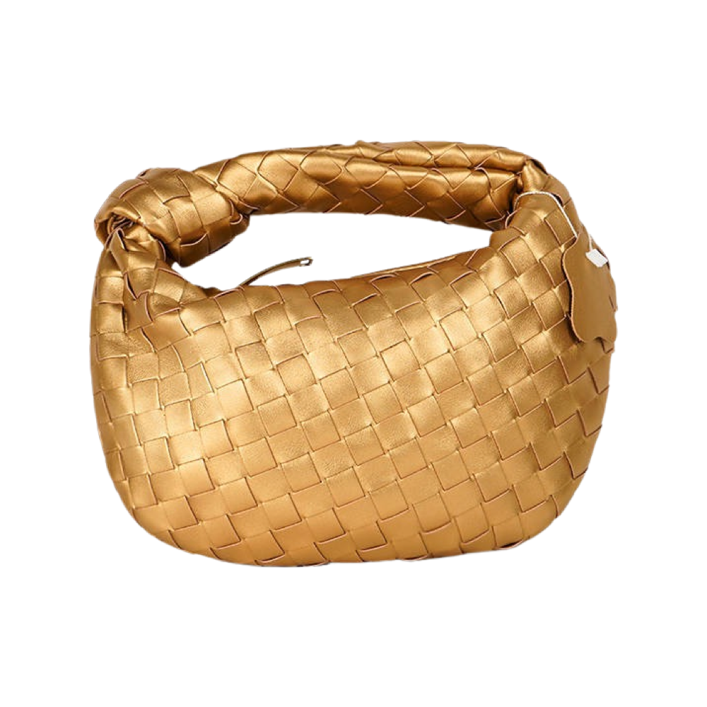 Ava Knotted Woven Metallic Gold