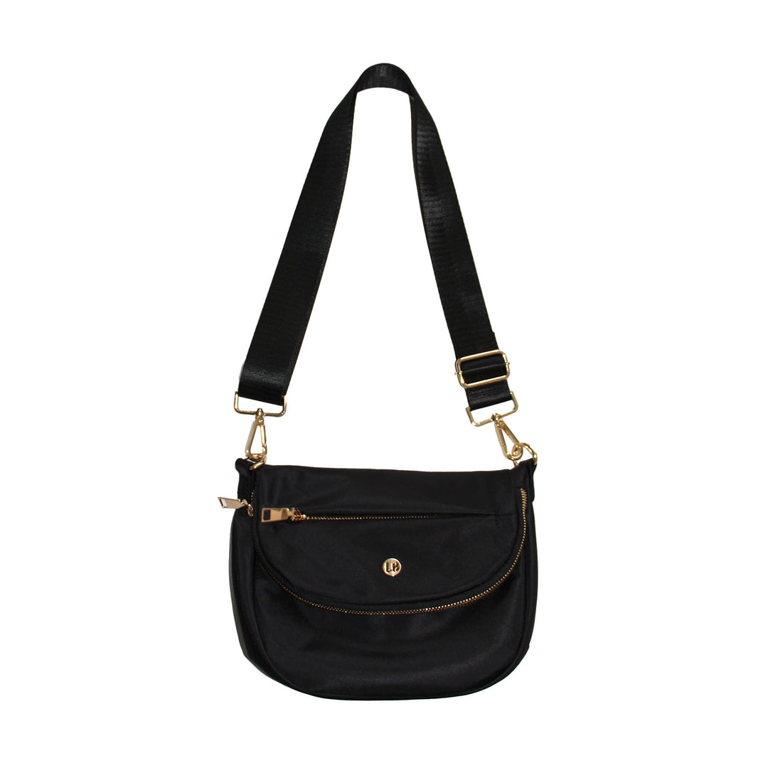 lululemon crossbody bag black and gold Angelina Nylon Crossbody Bag Large – Noir