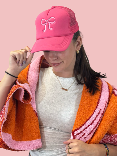 Bow-Tastic Trucker Hat Barbie Pink