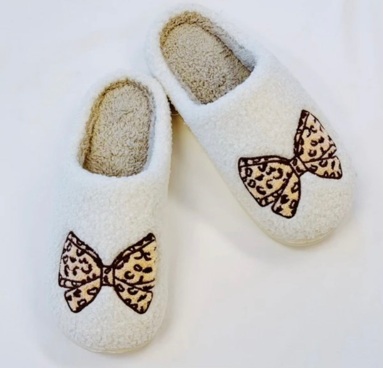 Christa Bow Slippers- Leapord