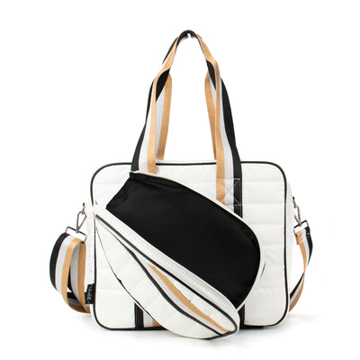 Judy Puffer Pickle Ball Bag & Tote Courtly White