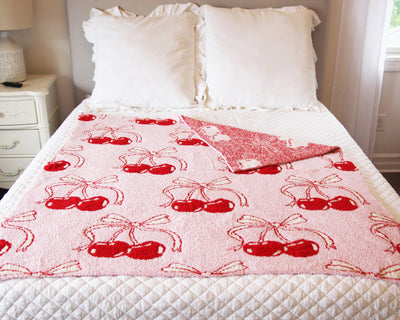 Bow-Tastic Gianna Cozy Blankets Cherry Blossom