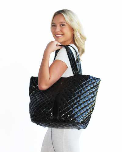 Debra Diamond Tote (Glossy Black)