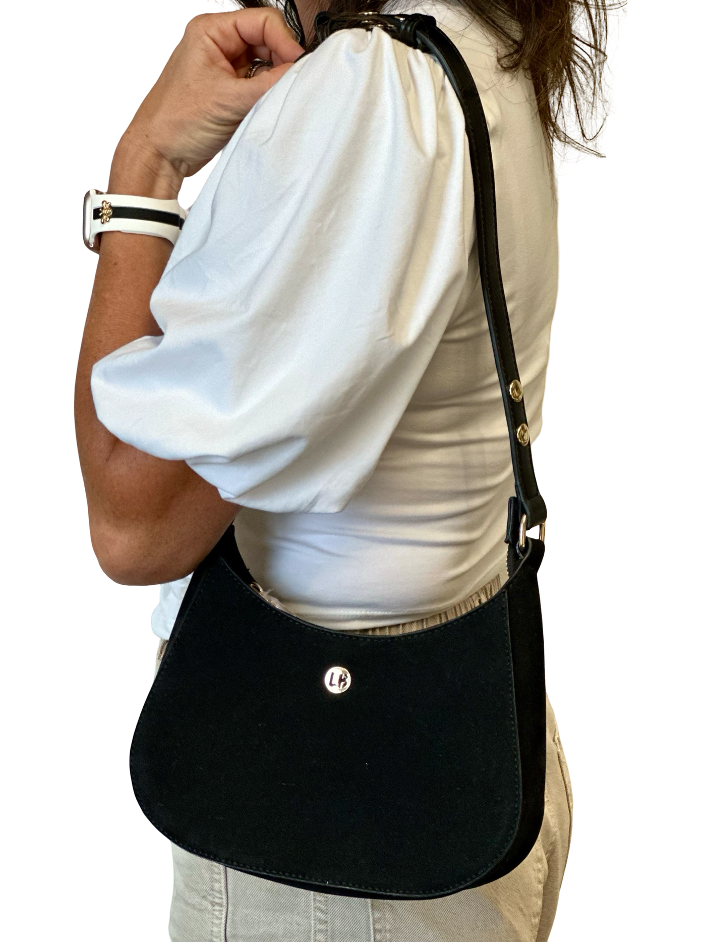Julia Suede Shoulder Bag Noir