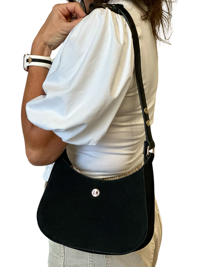 Julia Suede Shoulder Bag Noir