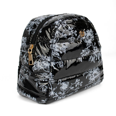 Irene Cosmetic Puffer Bag Floral Noir