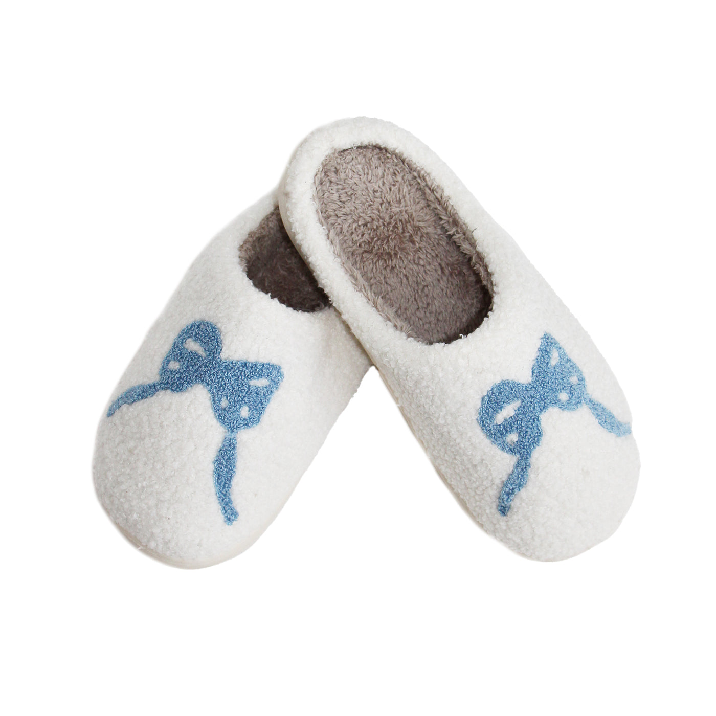 Bow-Tastic Christa Cozy Slippers Blissful Blue Bow