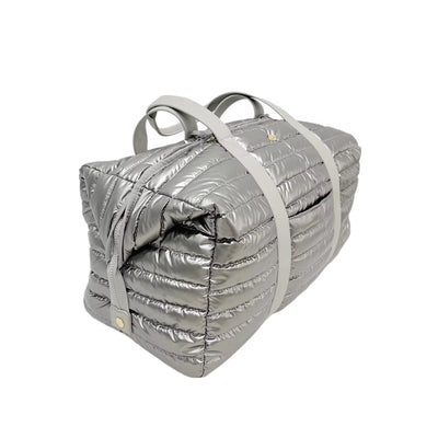 Cassie Weekender Puffer Duffle Bag Pebble Gray