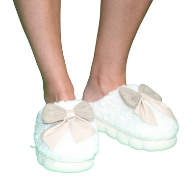 Christa Bow Slippers- Sherpa