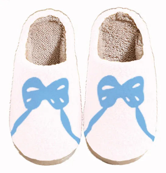 Bow-Tastic Christa Cozy Slippers Blissful Blue Bow