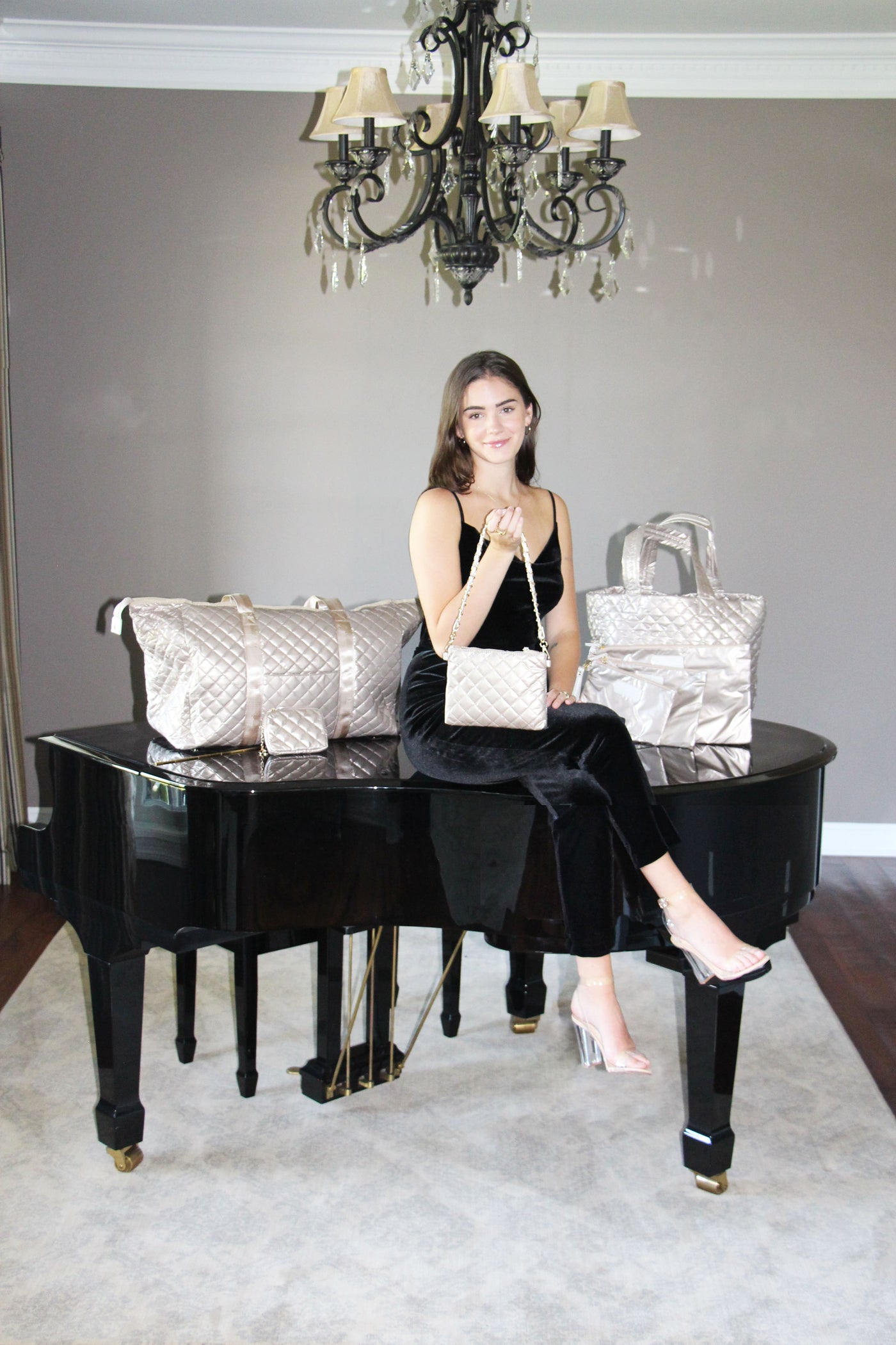 Carly Trio Wristlet Champagne