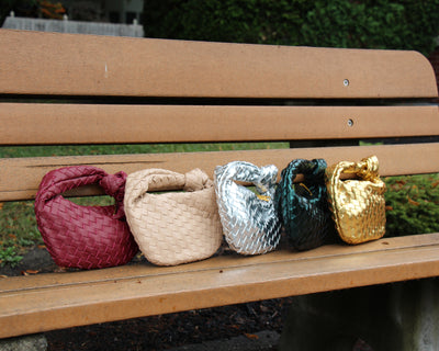 Ava Knotted Woven Metallic Gold