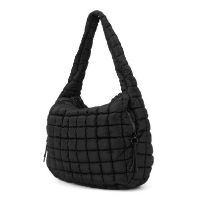 Carmella Puffquilt Shoulder Bag Ebony